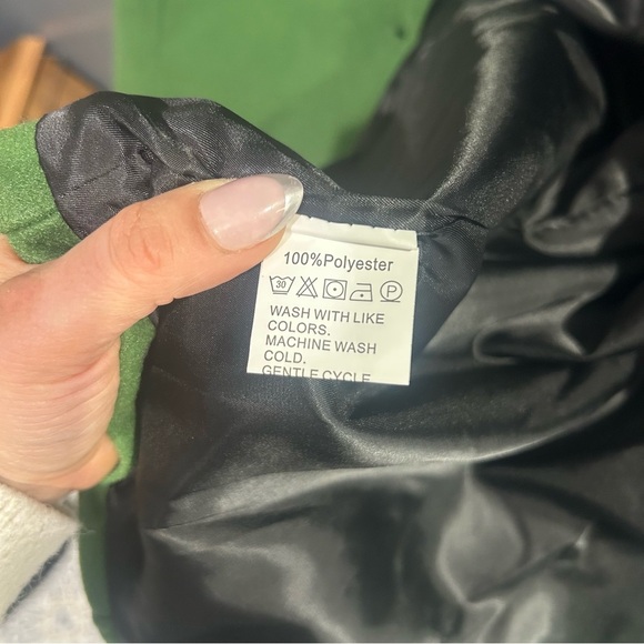 Green Button Down Pea Coat size M - Picture 11 of 12